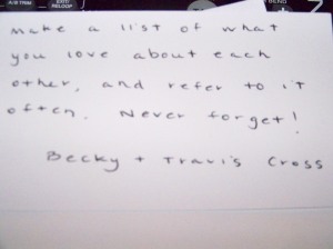 Words of Wisdom from Becky and Travis